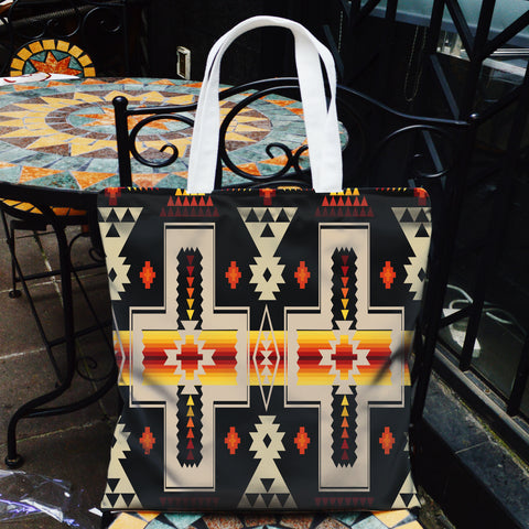 Powwow Store gb nat00062 01 black tribe design native american pocket canvas bag
