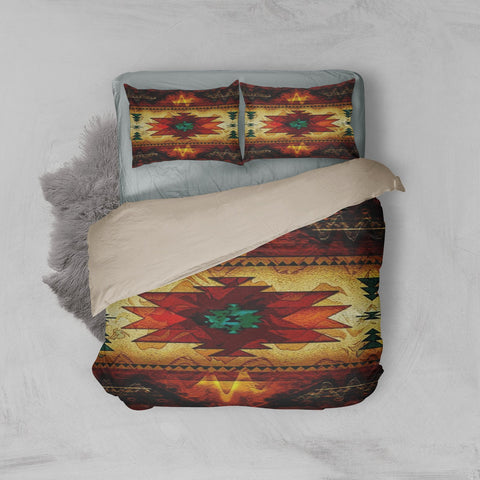 Southwest Brown Symbol Native American Bedding Sets - Powwow Store