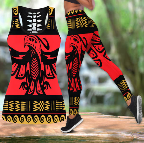 Powwow Store gb nat00048 red phoenix native tank top and legging set