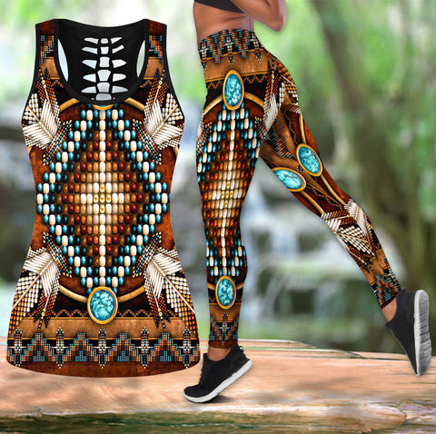 Powwow Store gb nat00023 04 mandala brown native american native american native tank top and legging set