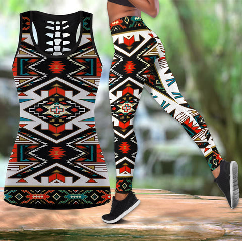 Powwow Store gb nat00049 tribal colorful pattern native tank top and legging set