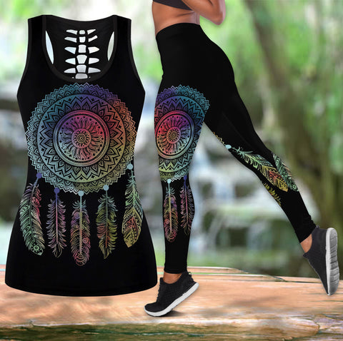 Powwow Store gb nat00151 mandala dreamcatcher native american native tank top and legging set