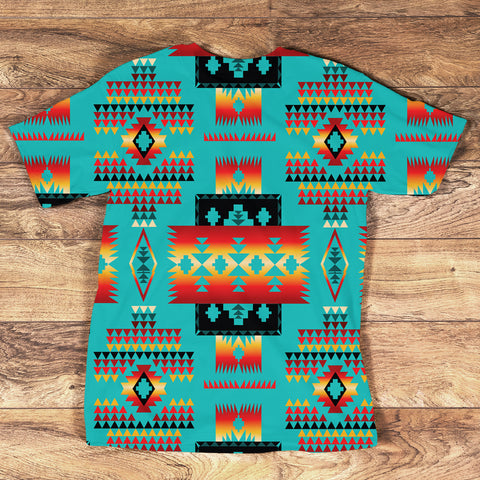 Powwow Store gb nat00046 3dts01 blue tribe design native american all over t shirt