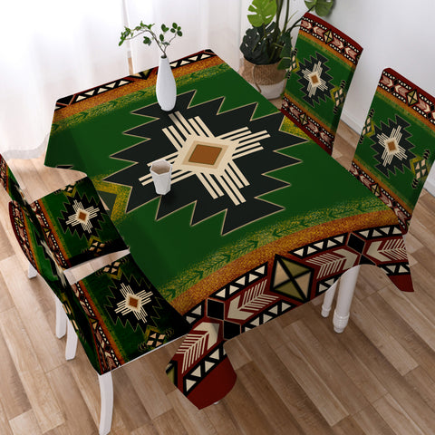Powwow Store gb nat0001 southwest green symbol native american tablecloth