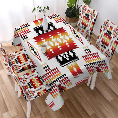 Powwow Store gb nat00075 white tribes pattern native american tablecloth