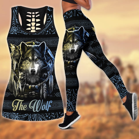 Powwow Store combo02022 the wolf tank top and legging set