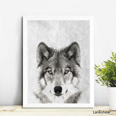 Powwow Store black and white wolf native american canvas 1