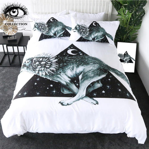 Wolf Running Bedlinen Native American Bedding Set - Powwow Store