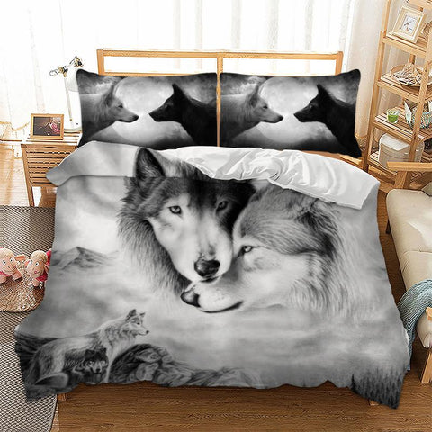 Grey Wolves Native American Bedding Set no link - Powwow Store