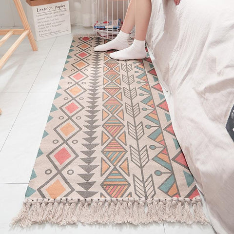 Woven Carpets Cotton Geometric Native American Indian Rug - Powwow Store