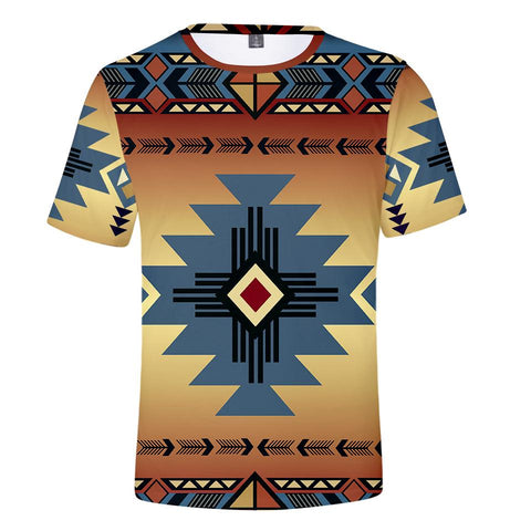 Blue Pearl Pattern 3D Tshirt - Powwow Store