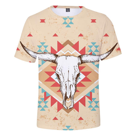 Native American Bison Head Symbol 3D Tshirt - Powwow Store