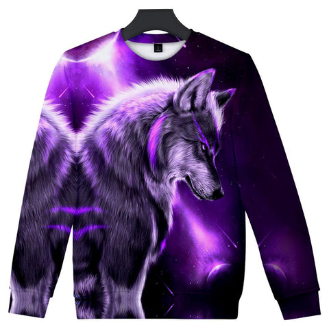 Wolf Purple Native American Art Sweatshirt - Powwow Store
