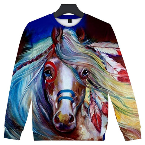 Full Color Horse Native American Art Sweatshirt - Powwow Store