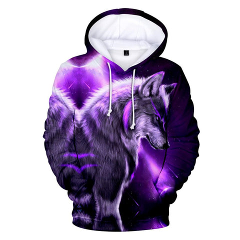 Wolf Purple Native American All Over Hoodie - Powwow Store