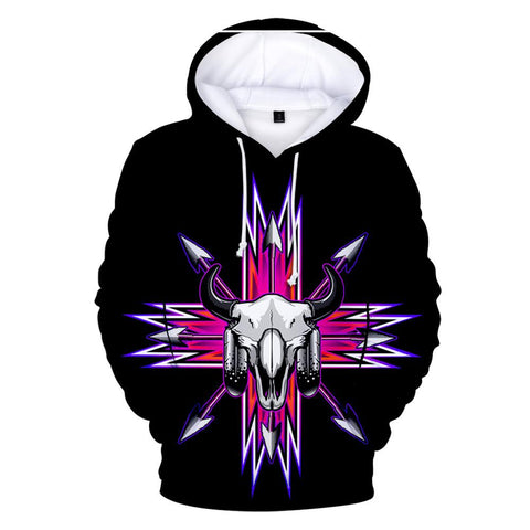 Bison Pink Arrow Native American Exclusive All Over Hoodie - Powwow Store
