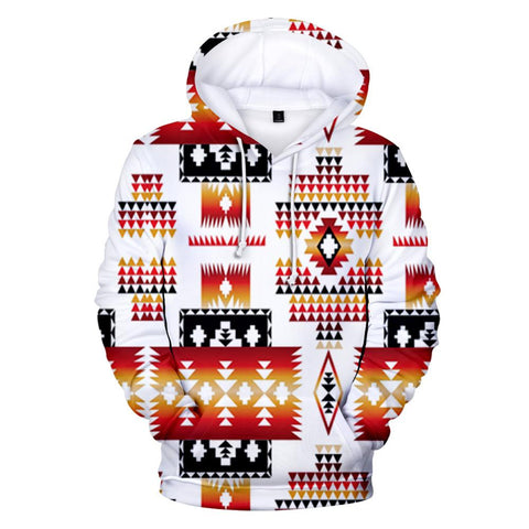 Powwow Store white native tribes pattern native american all over hoodie