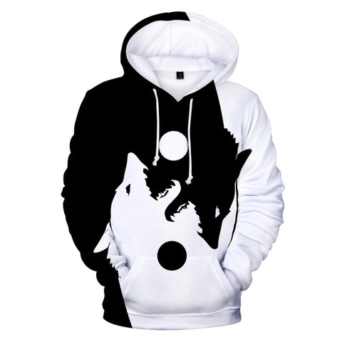 Yin Yang Wolf Native American All Over Hoodie - Powwow Store