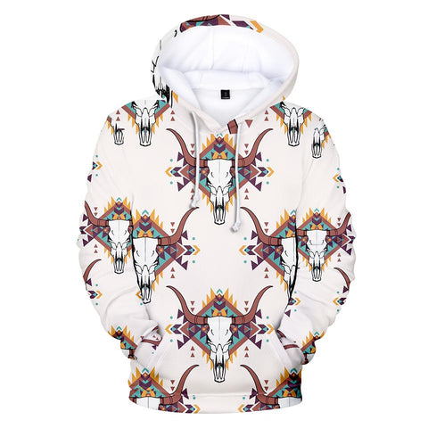 Bison Pink Native American All Over Hoodies no link - Powwow Store