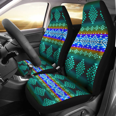 Powwow StoreCOMBGBNAT0068002 Pattern Blue Native Car Seat Cover