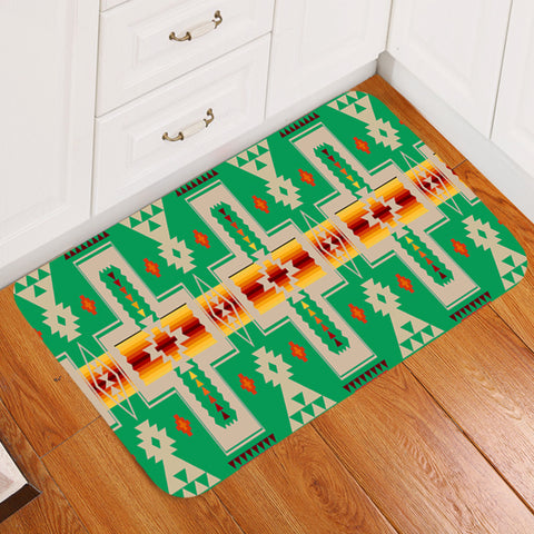 Powwow Store gb nat00062 06 light green tribe design native american doormat