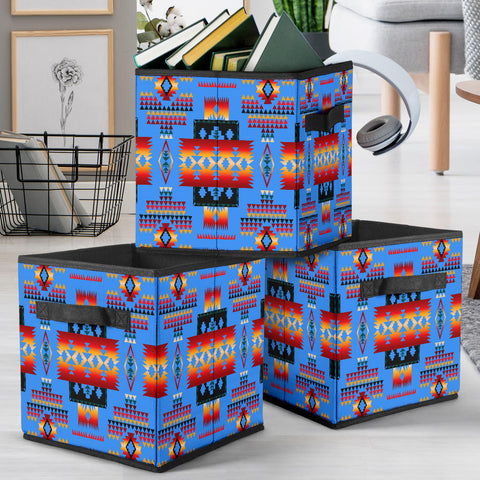 Powwow Store gb nat00046 12 dark blue pattern storage cube
