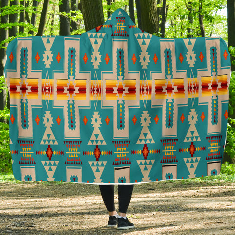 Powwow Store gb nat00062 05 turquoise design native hooded blanket