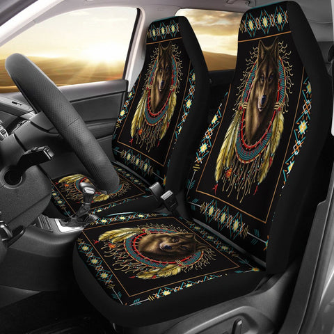 Wolf Dreamcatcher Native American Car Seat Covers no link - Powwow Store