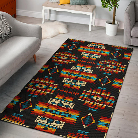 Powwow Store gb nat00402 black pattern native area rug
