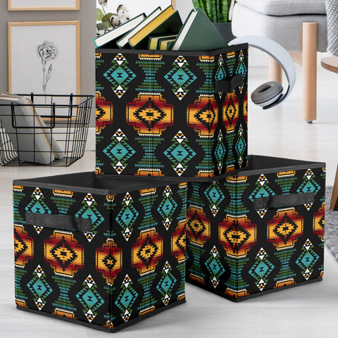 Powwow Store gb nat00321 patterns black red storage cube