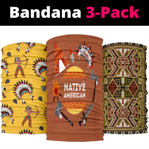 Powwow Store native chief patterns bandana 3 pack