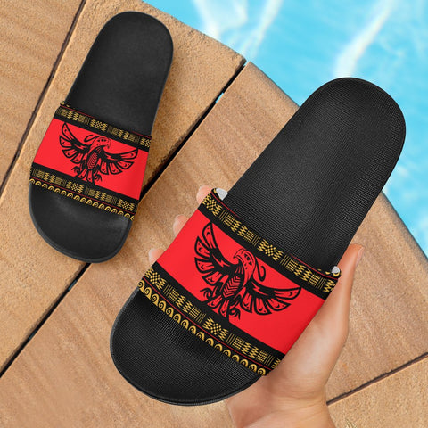 Red Thunderbird Pattern Native American Slide Sandals - Powwow Store