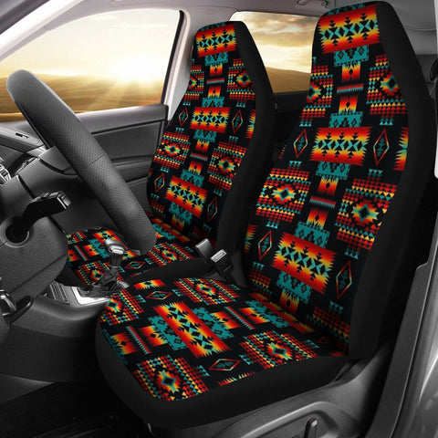 Black Navajo Pattern Native American Car Seat Covers - Powwow Store