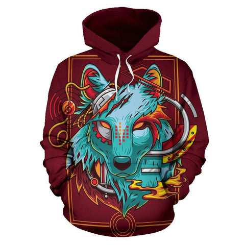 Machine Wolf Native American All Over Hoodie no link - Powwow Store
