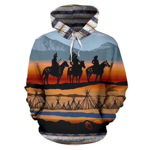 Chief And Warriros Native American All Over Hoodie - Powwow Store