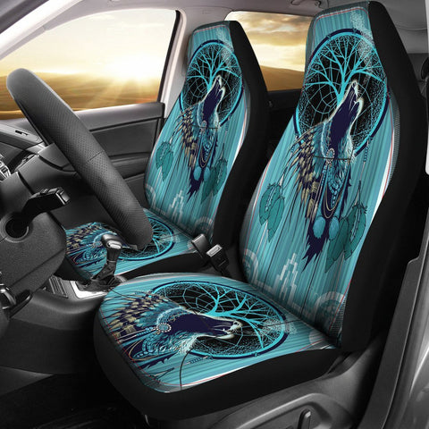 Native American Indian Wolf 3D Car Seat Covers no link - Powwow Store