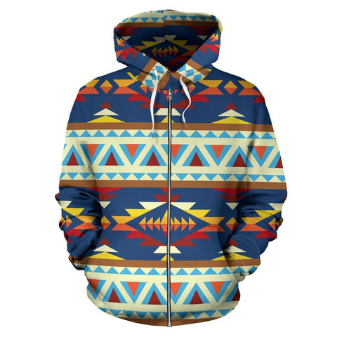 Pattern Geometric 3D Native American Zipper Hoodies no link - Powwow Store