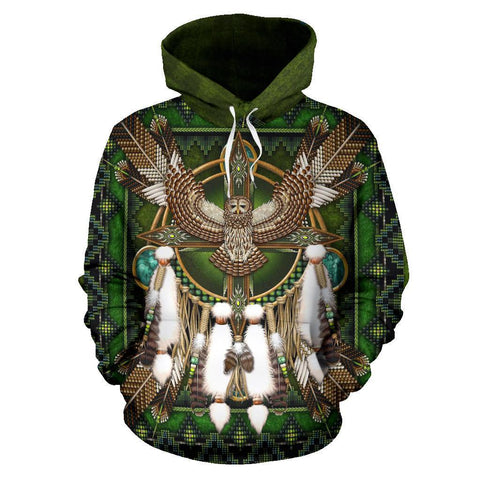 Barred Owl Mandala Native American All Over Hoodie - ProudThunderbird