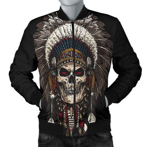 Skull Chief Native American Bomber Jacket - Powwow Store