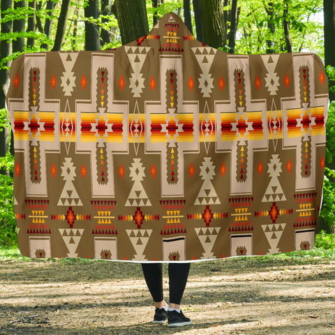 Powwow Store gb nat00062 10 light brown design native hooded blanket