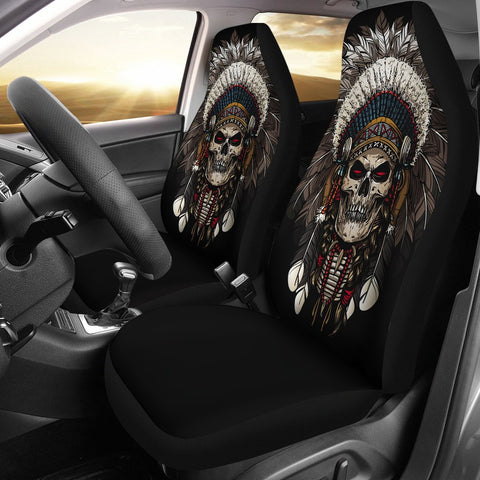 Skull Chief Native American Car Seat Covers no link - Powwow Store