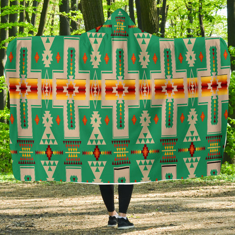 Powwow Store gb nat00062 06 green design native hooded blanket