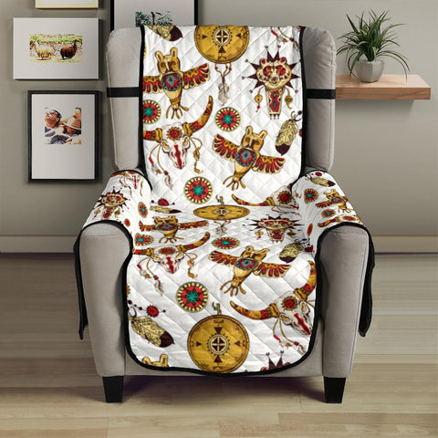 Bison Owl Feather Native American 23" Chair Sofa Protector - ProudThunderbird