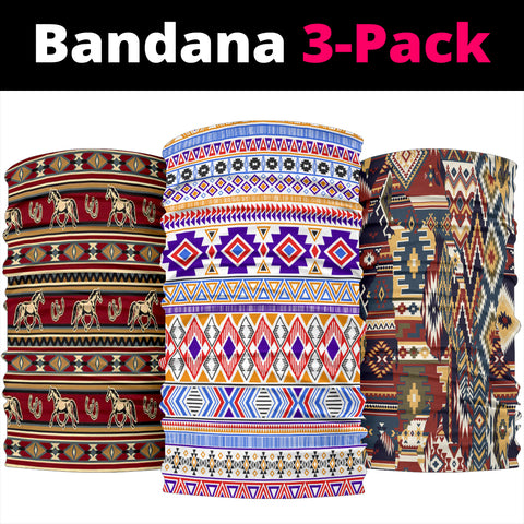 Powwow Store colorful fabric bandana 3 pack new