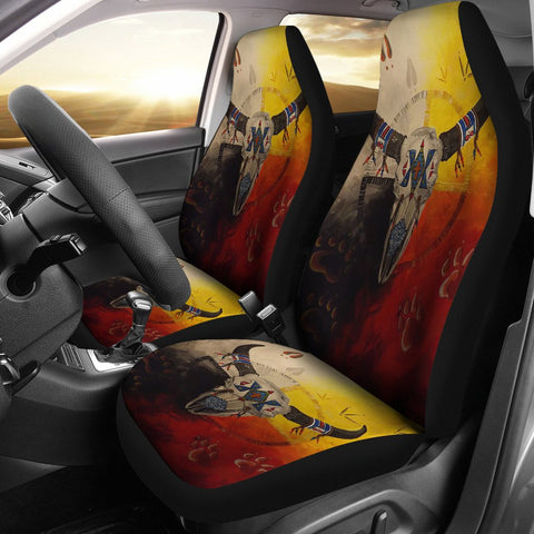 Bison Medicine Wheels Native American Car Seat Covers - Powwow Store