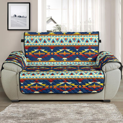 Blue Pattern Native American Chair Sofa Protector - ProudThunderbird
