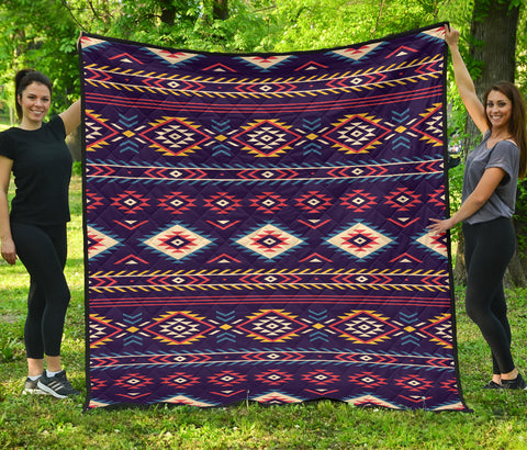 Powwow StoreQLT0011  Pattern Blue Mandala Premium Quilt