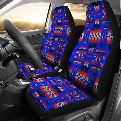 Blue Neon Tribal Native American Car seat Covers - Powwow Store