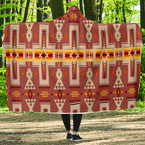 Powwow Store gb nat00062 11 tan design native hooded blanket