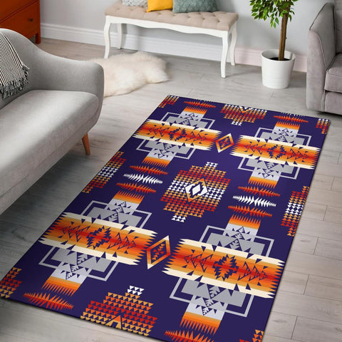 Purple Tribes Pattern Native American Area Rug - Powwow Store